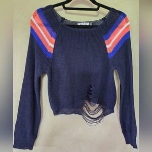 POL | Crop Sweater with Distressing, Size M